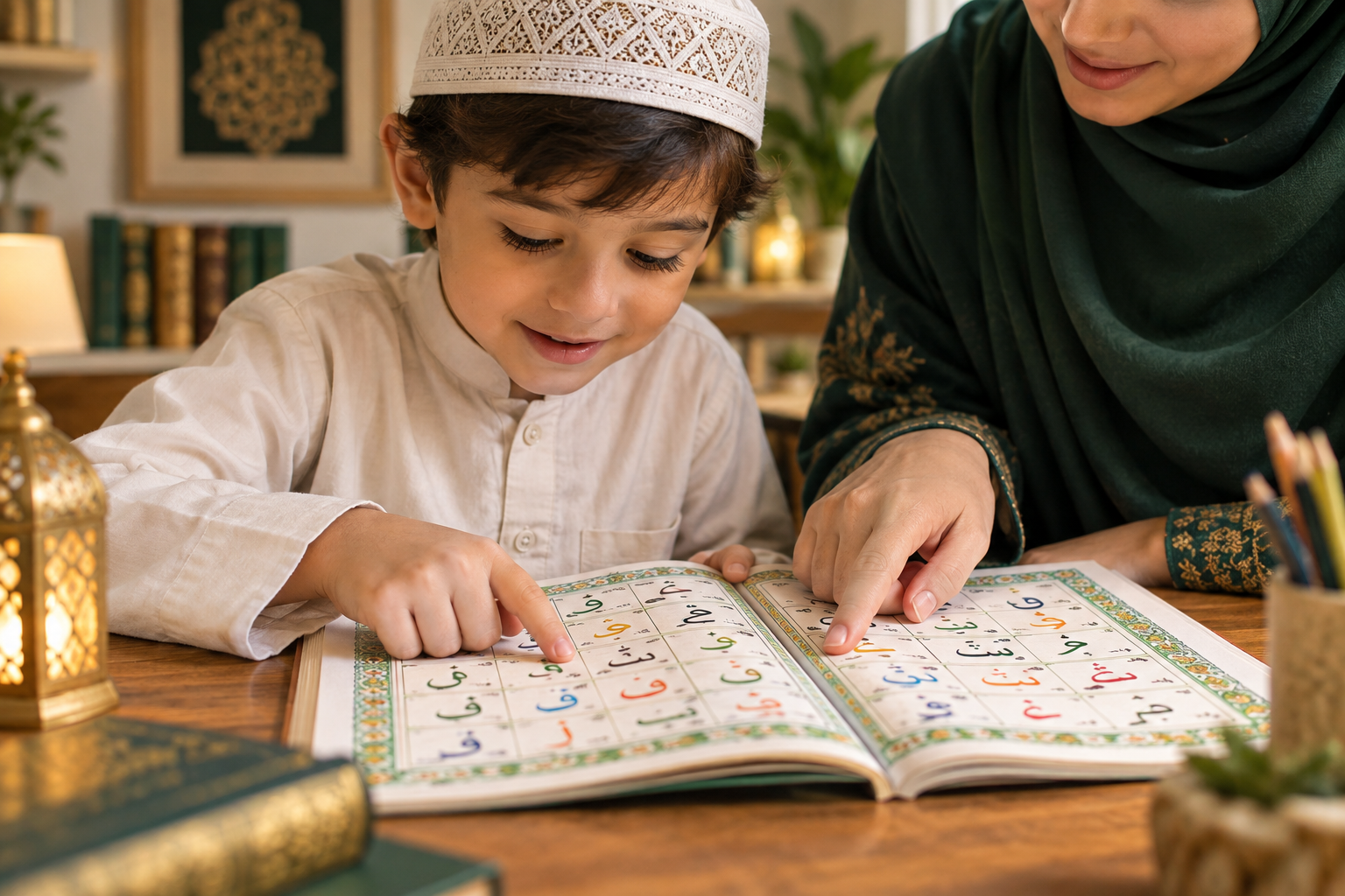 Child learning Noorani Qaida